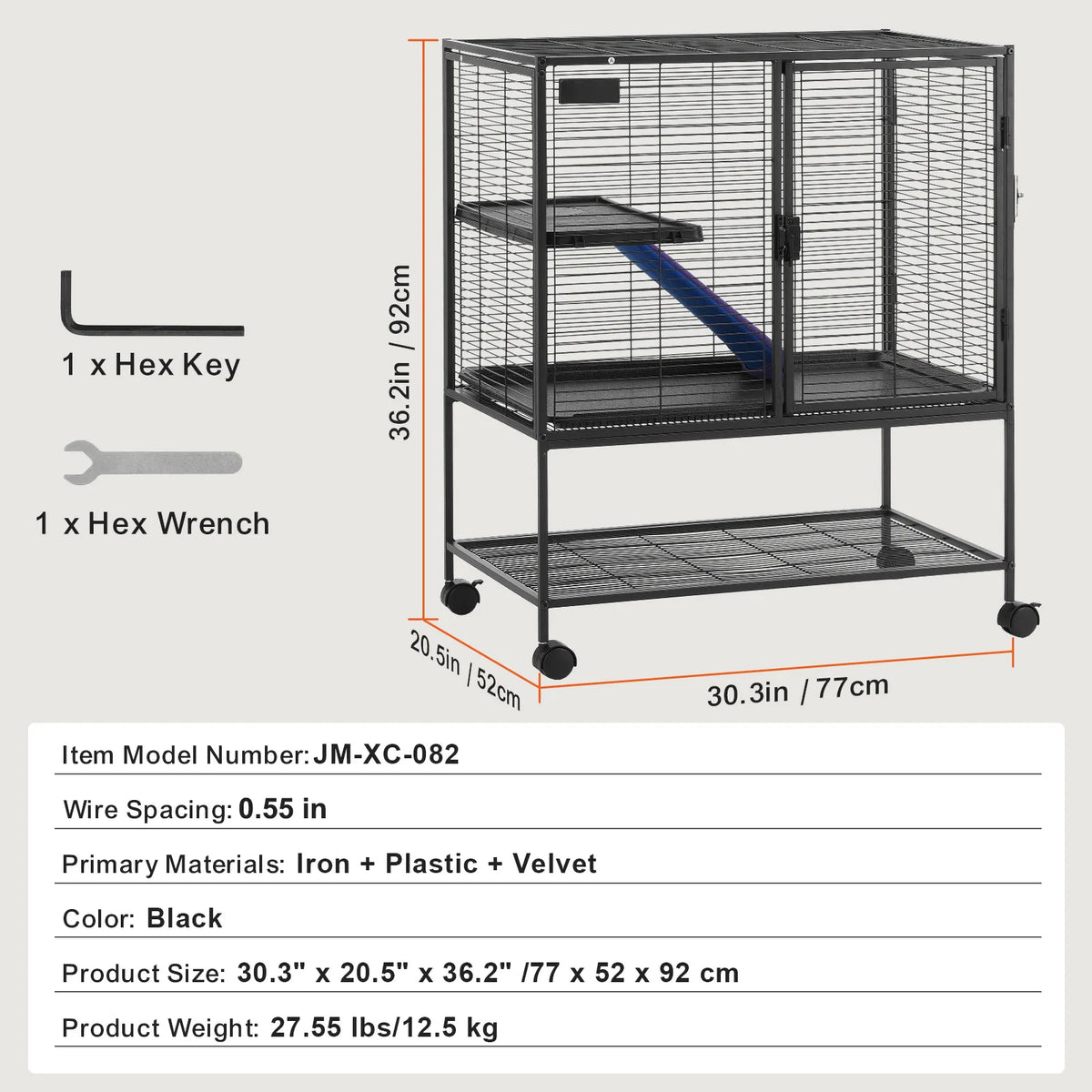 Four Tier Metal Rolling Pet Cage For Ferrets And Rodents