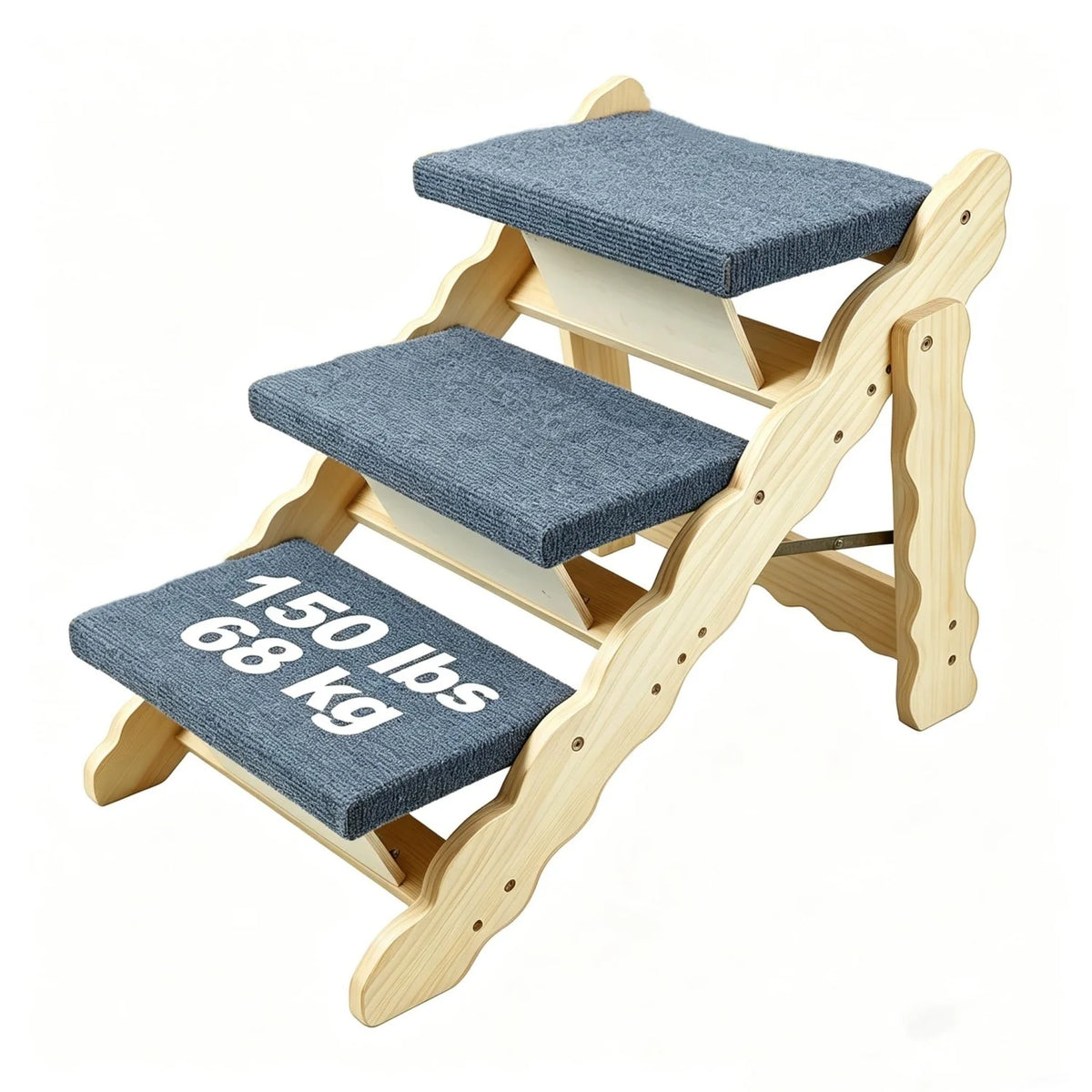 HImiss Non Slip Wooden Dog Stairs And Foldable Pet Ramp