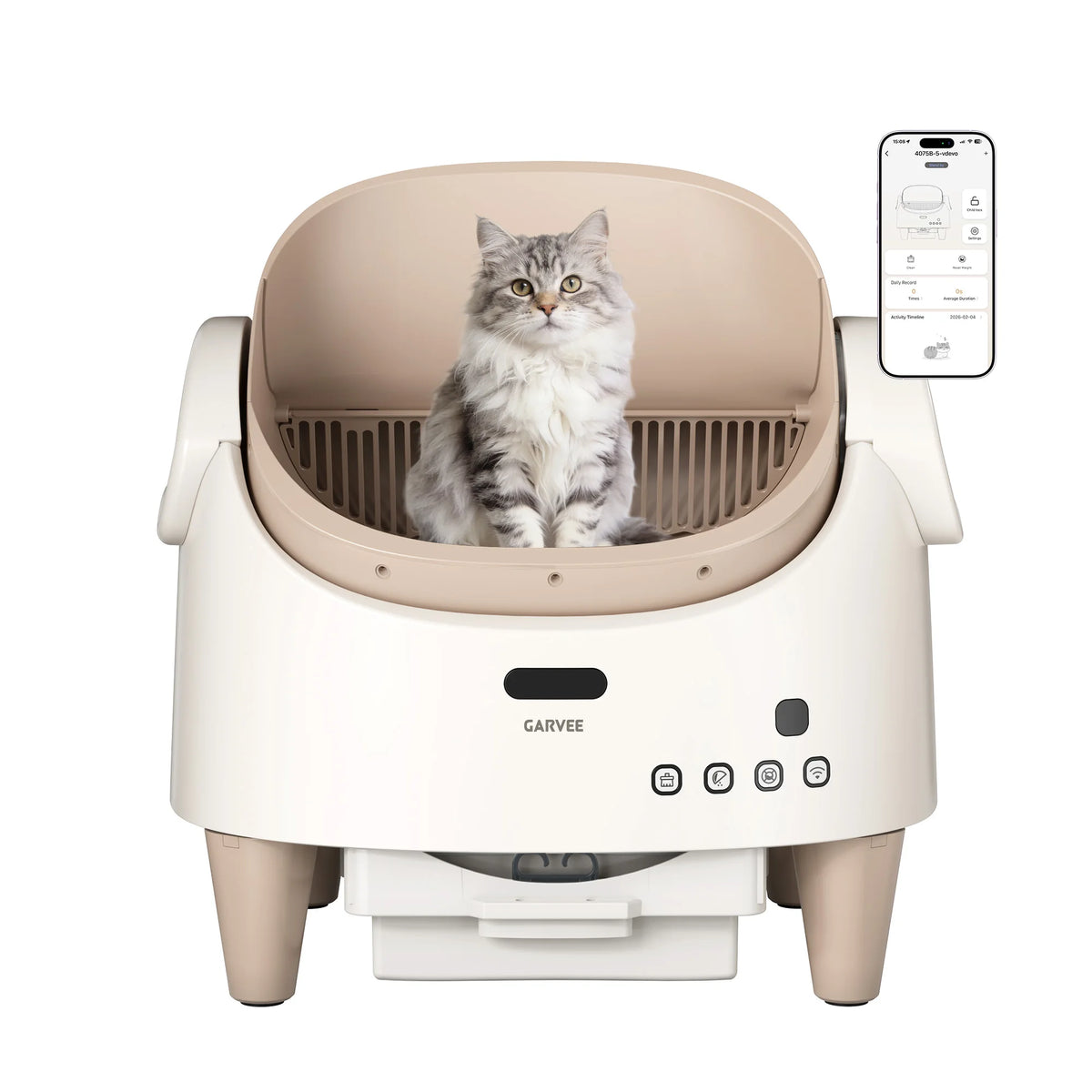 HiMISS Smart Open Top Self Cleaning Automatic Cat Litter Box