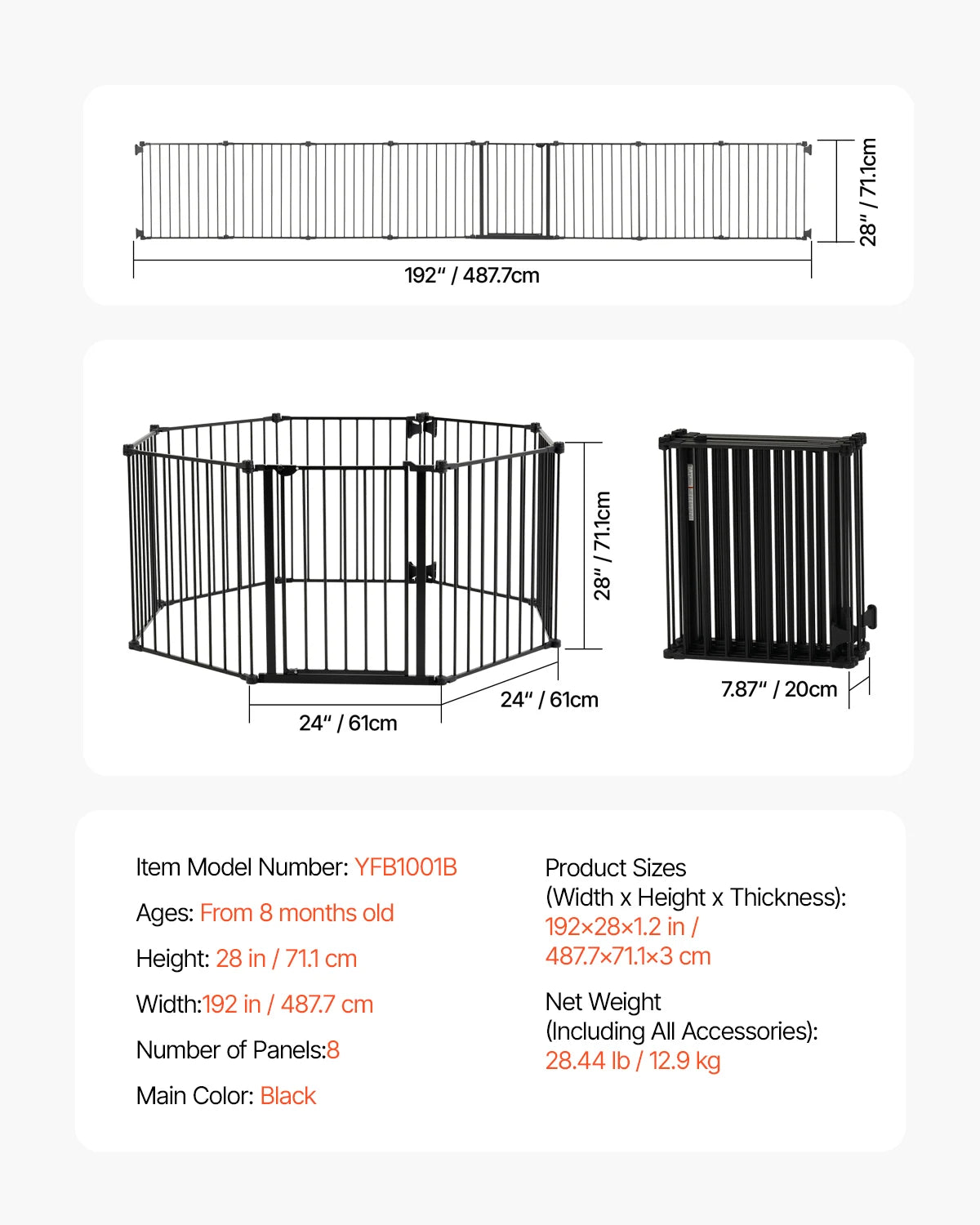 SucceBuy Walk Through Pressure Mount Child Pet Security Gate
