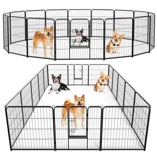 JHK Durable Foldable Metal Dog Playpen For Outdoor Use