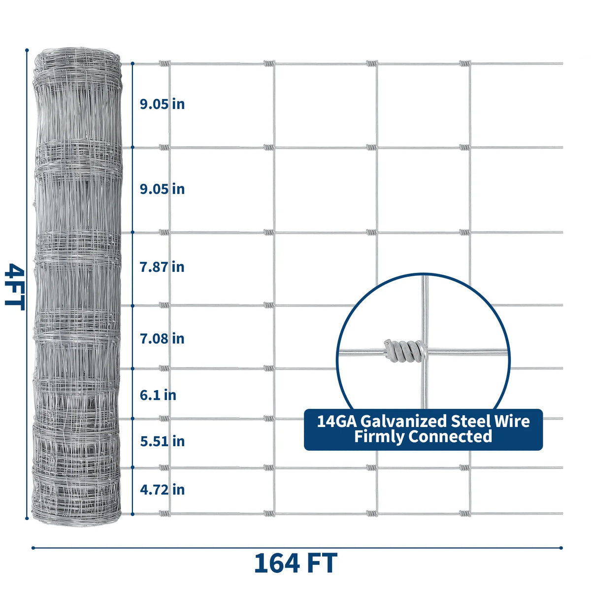 HiMISS Heavy Duty Galvanized Welded Wire Cattle Fence
