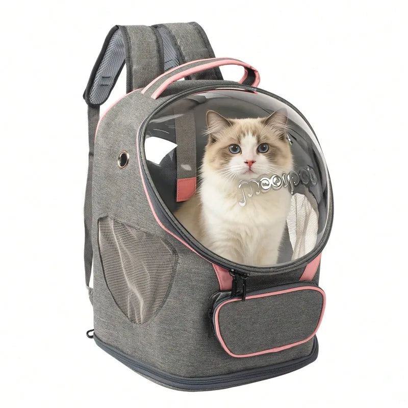 Foldable Breathable Cat And Dog Backpack Carrier For Travel
