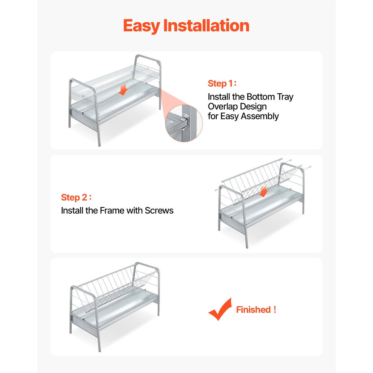 SucceBuy Galvanized Steel Livestock Hay And Grain Feeding Station