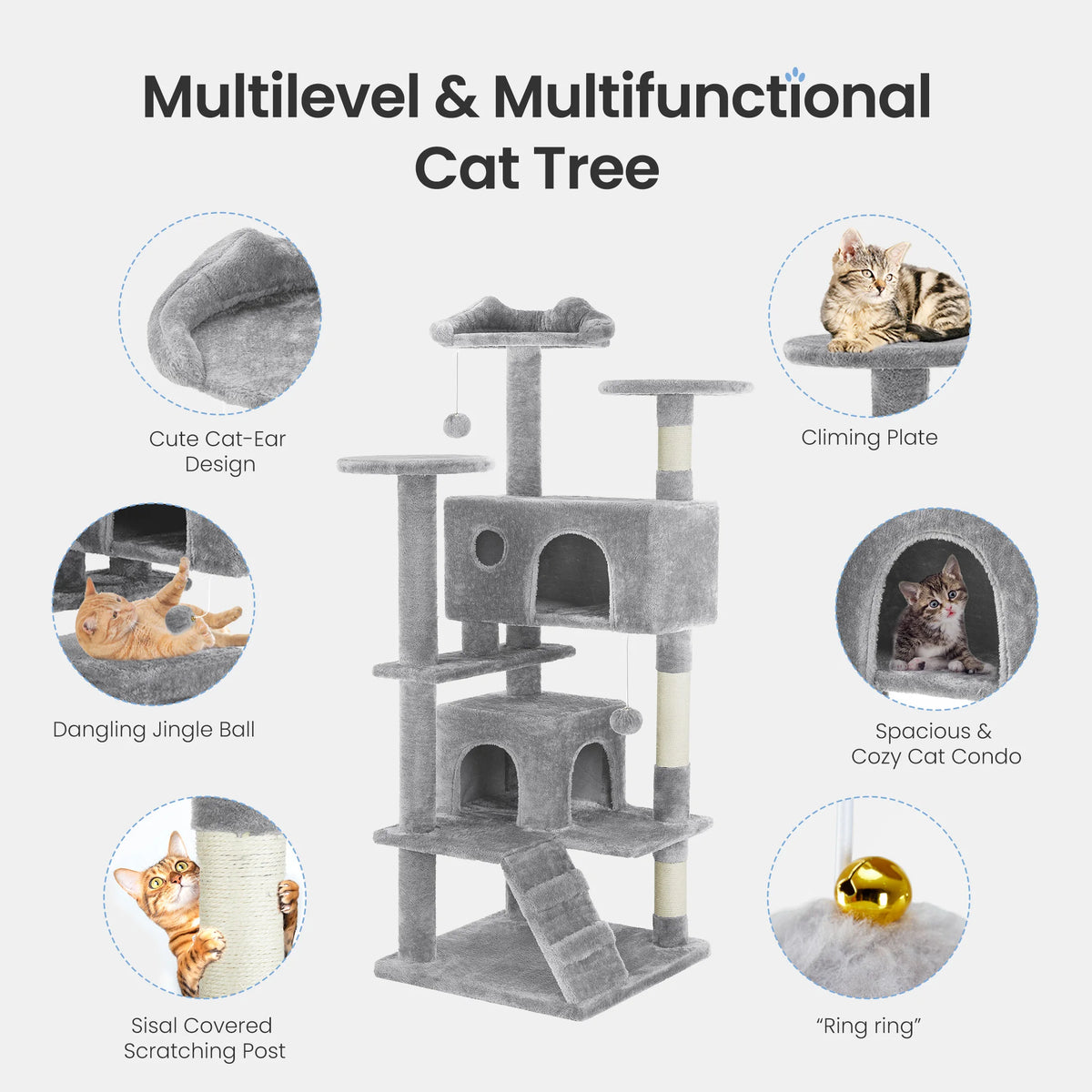 MCQ Multilayer Cat Tree Tower With Sisal Scratching Condo