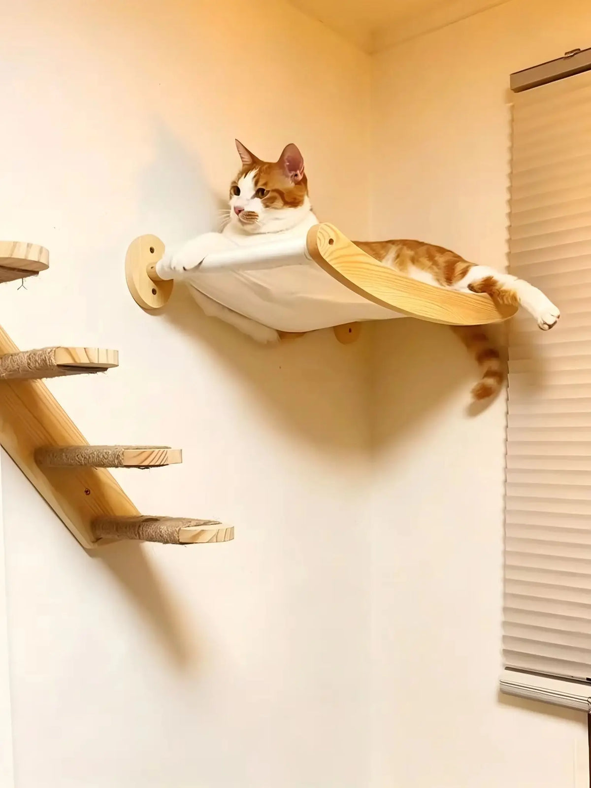 CWV Wall Mounted Cat Bridge With Sisal Climbing Steps