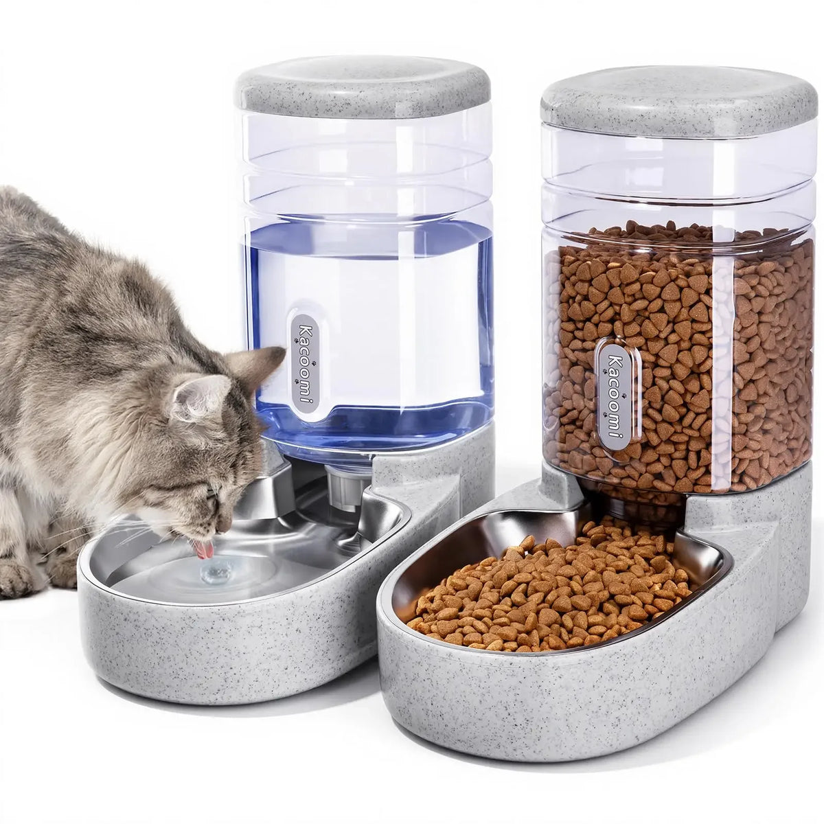 Automatic Dog And Cat Feeder With Gravity Water Dispenser Set