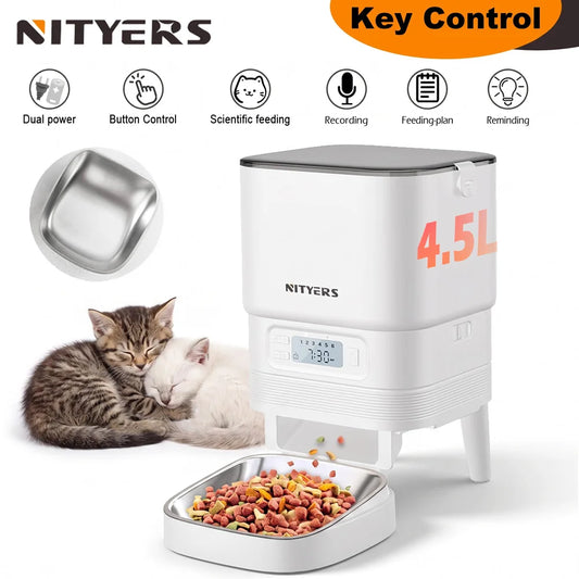 Nityers Automatic Pet Feeder With Stainless Steel Bowl