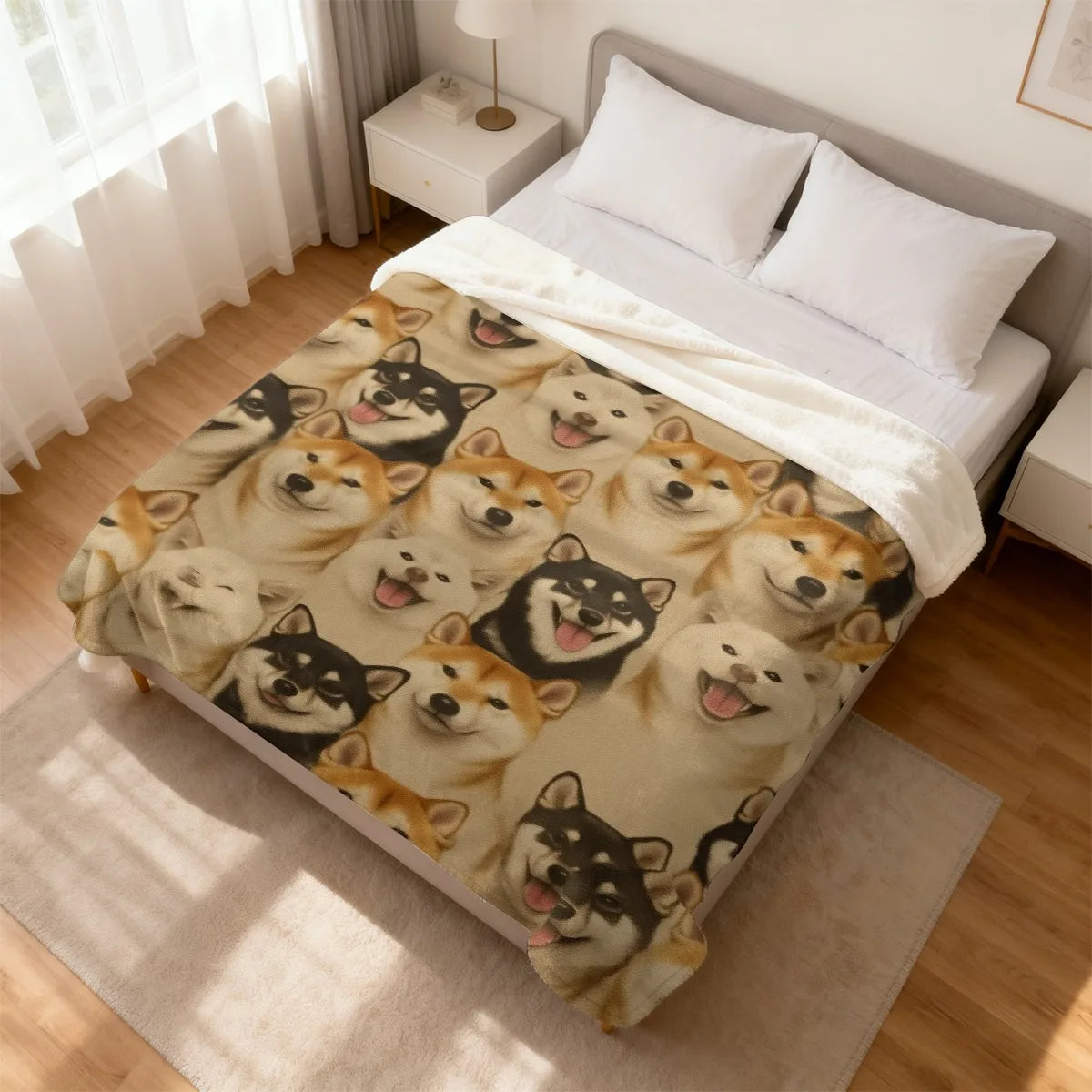 Cozy Shiba Inu Throw Blanket With Soft Flannel Dog Design