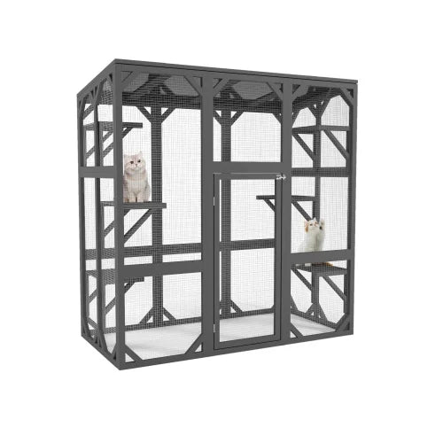 Large Outdoor Cat House With Six Platforms And Waterproof Roof