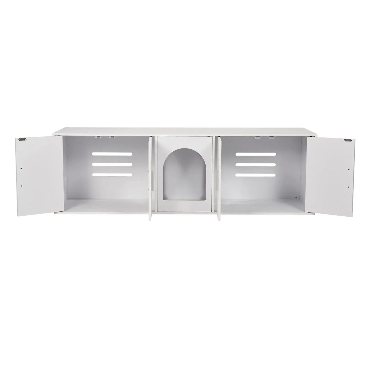 Double Room Cat Litter Box Enclosure Cabinet for Two Cats