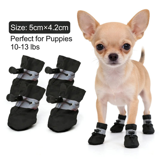 Waterproof Cotton Dog Puppy Boots With Non Slip Soft Soles