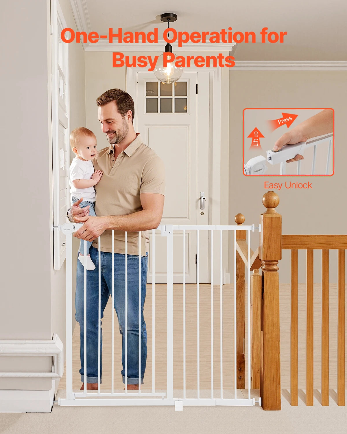 SucceBuy Walk Through Pressure Mount Child Pet Security Gate
