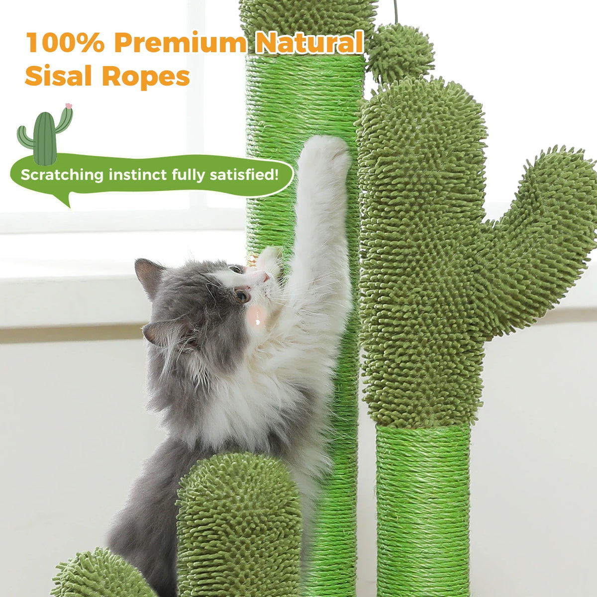 Pawz Road Three Sisal Cat Scratching Post With Interactive Ball