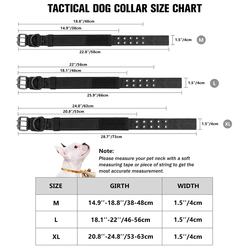 Durable Tactical Nylon Dog Collar For Outdoor Training And Walking