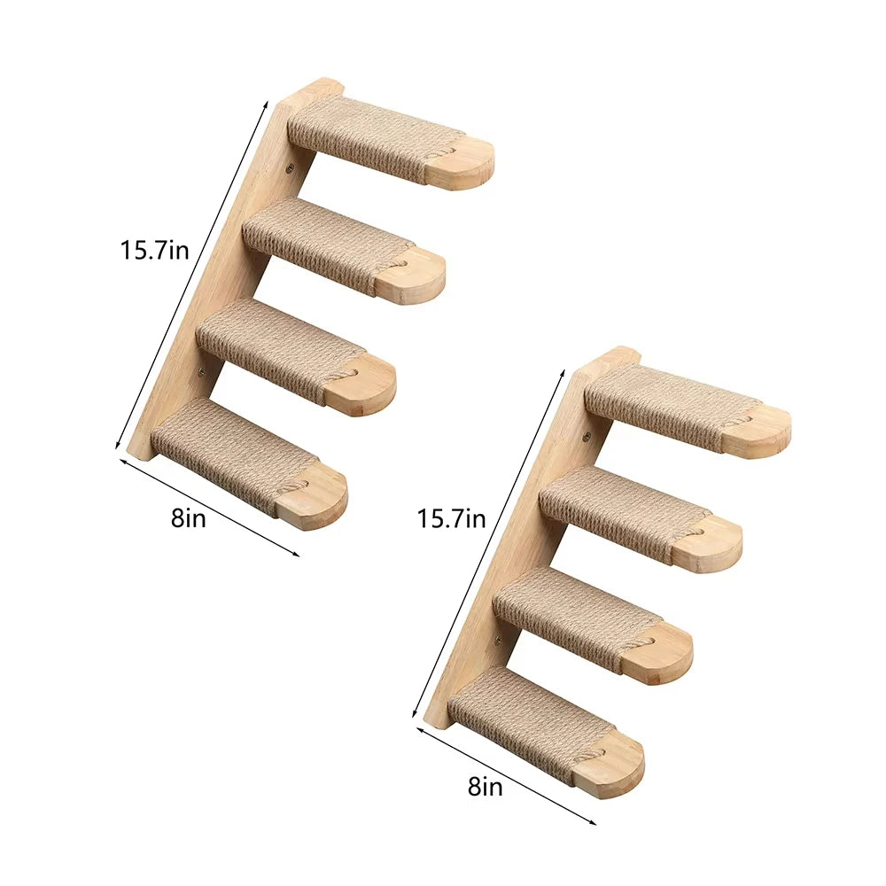 CWV Wall Mounted Cat Bridge With Sisal Climbing Steps