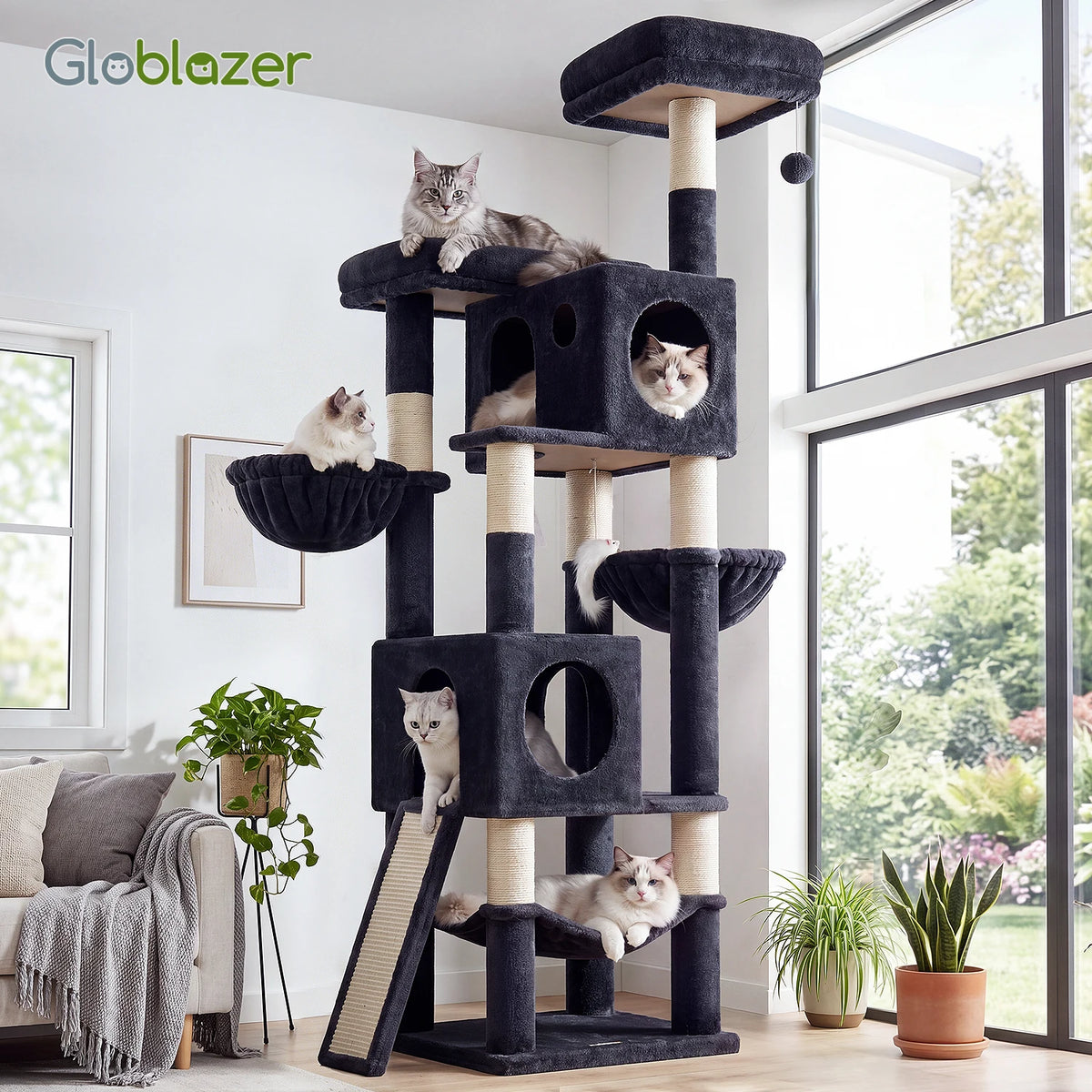 Globlazer Multi Level Cat Tree With Condos And Scratching Posts
