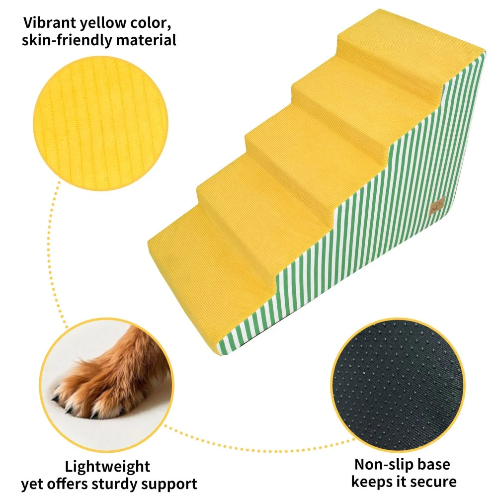 High Density Foam Dog Stairs With Washable Cover For Beds