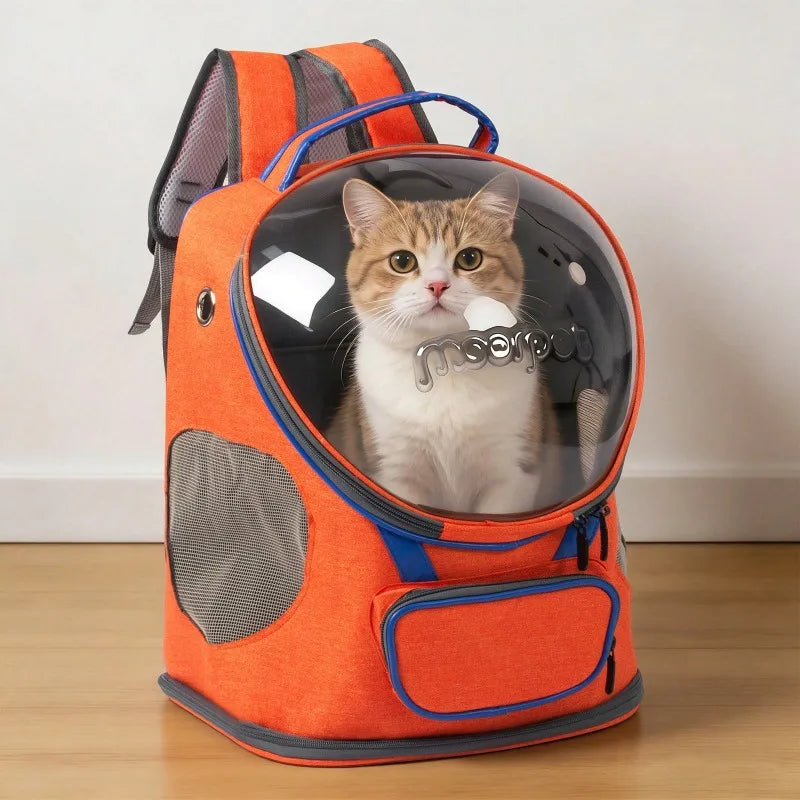 Foldable Breathable Cat And Dog Backpack Carrier For Travel