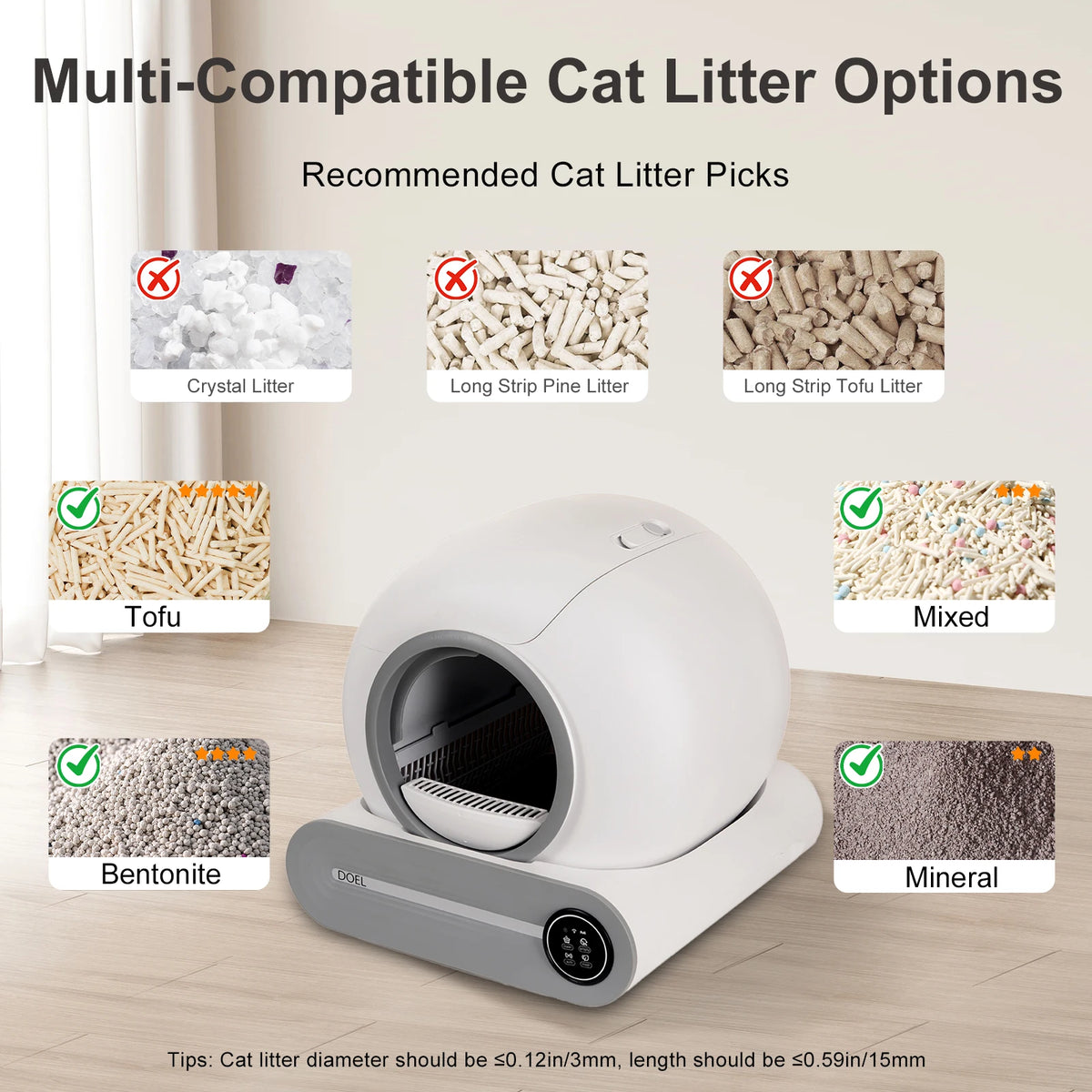 DOEL Automatic Self Cleaning Cat Litter Box With App