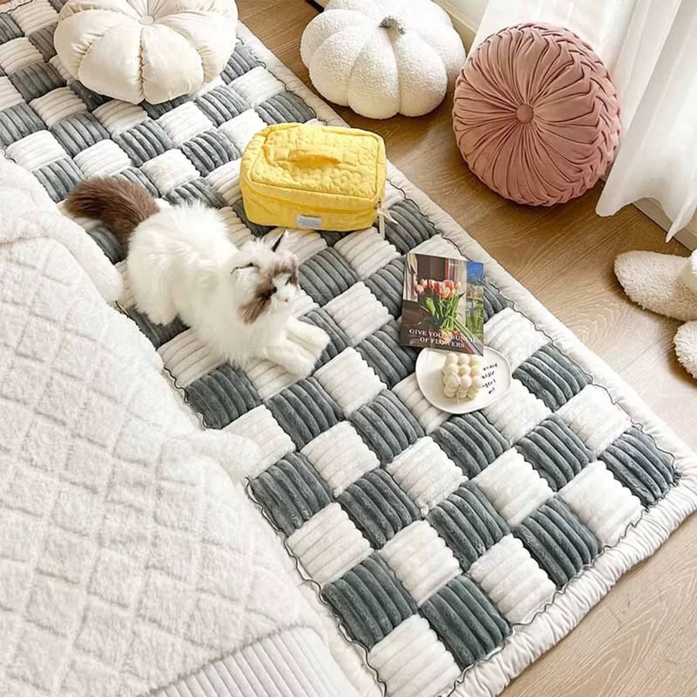 Cwv Warm Coral Fleece Anti Slip Dog Bed Cushion Cover