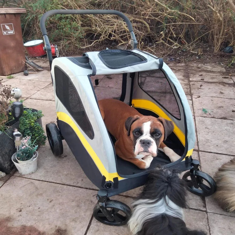 Premium Foldable Four Wheel Dog Stroller For All Pets