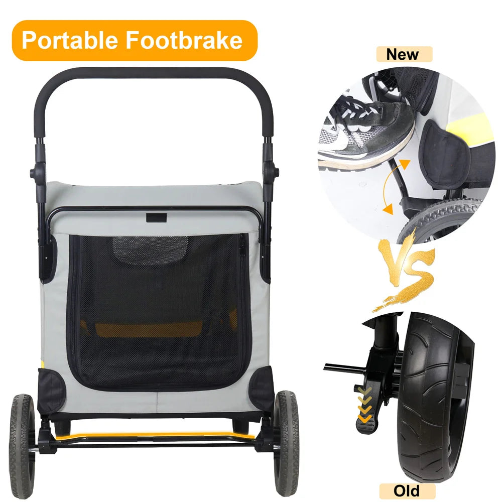 Premium Foldable Four Wheel Dog Stroller For All Pets