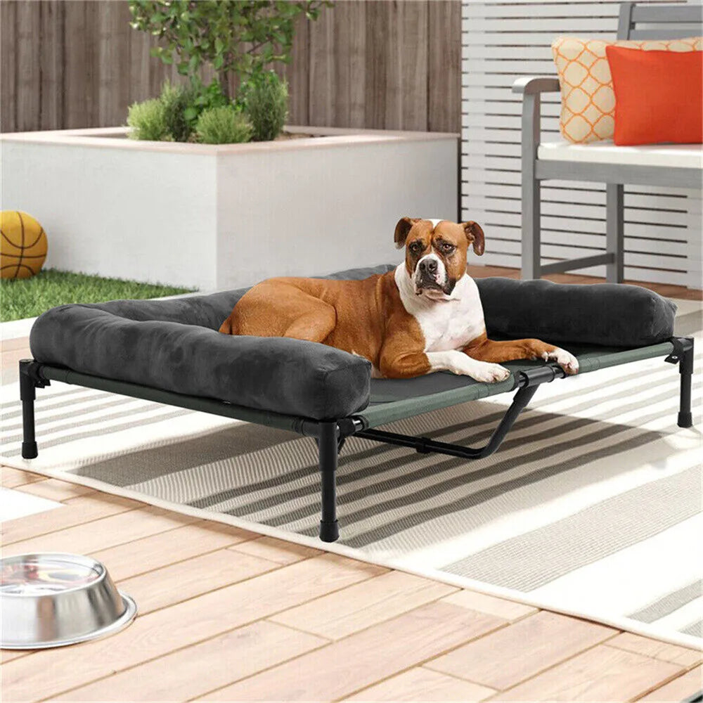 BORWART Raised Outdoor Dog Bed With Cooling Breathable Mat
