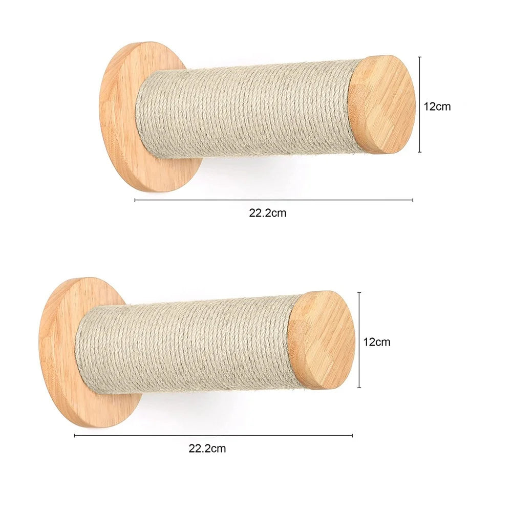 CWV Wall Mounted Cat Climbing Shelf With Sisal Scratching Post