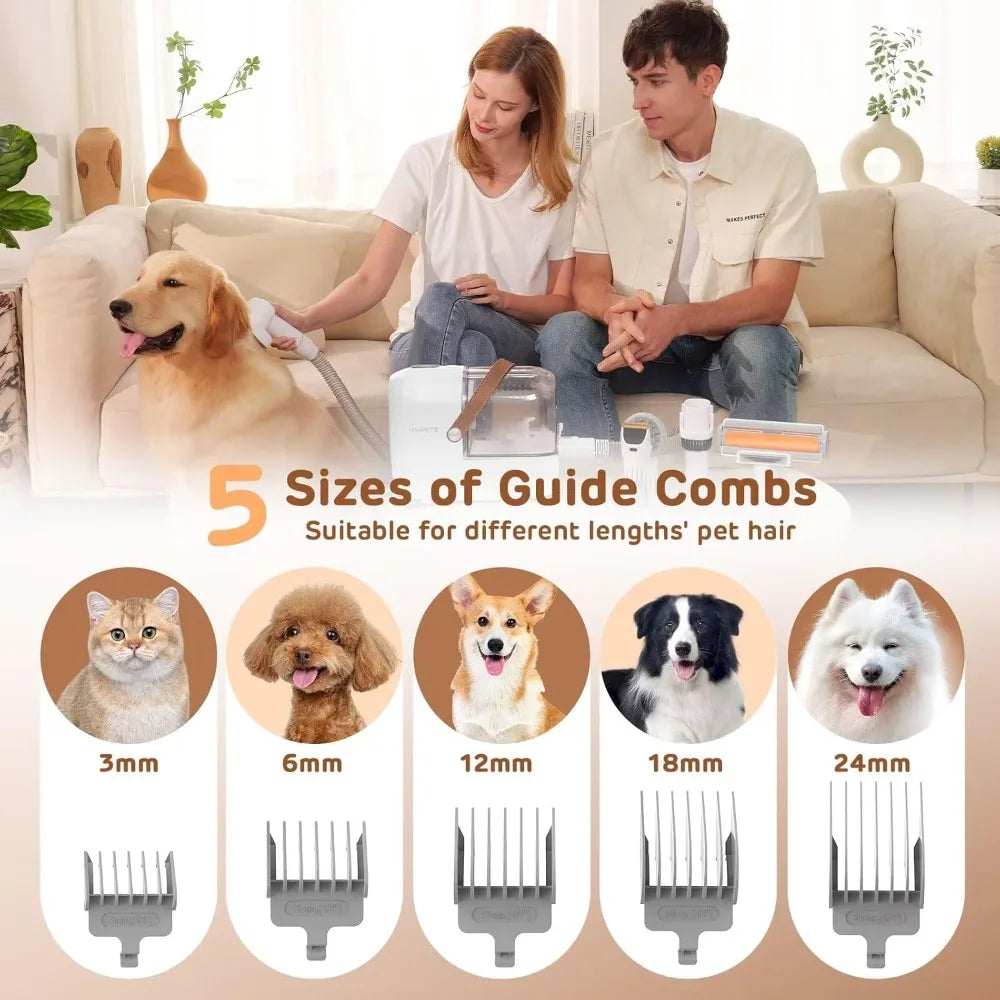 XMSJ Low Noise Dog Grooming Vacuum Kit With Pet Clippers