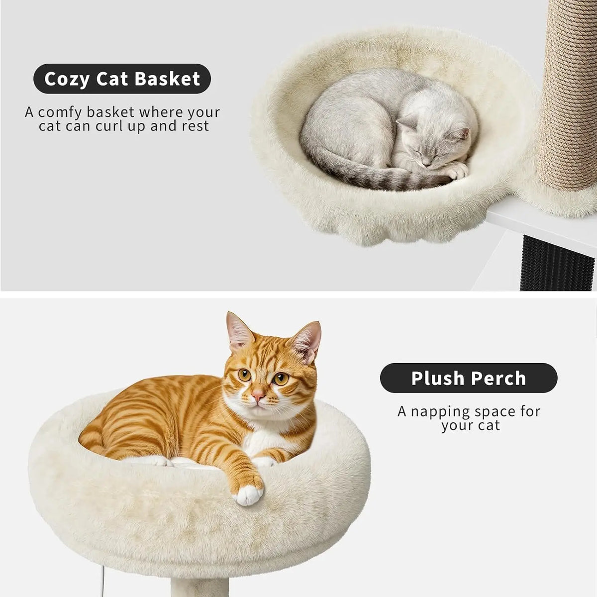 Garvee Cat Tree With Hidden Litter Cabinet, Hammock And Perches
