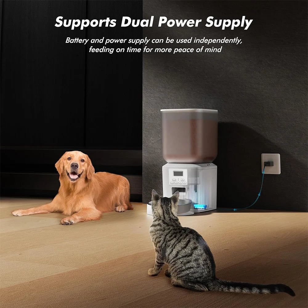 Nityers Automatic Cat Feeder Featuring Voice Recorder And Backup Power